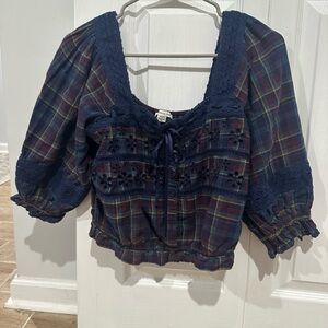 American Eagle Plaid Top